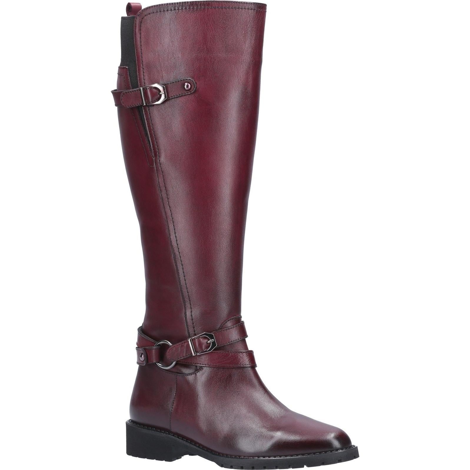 Riva Athens Leather Long Buckle Zip Boot