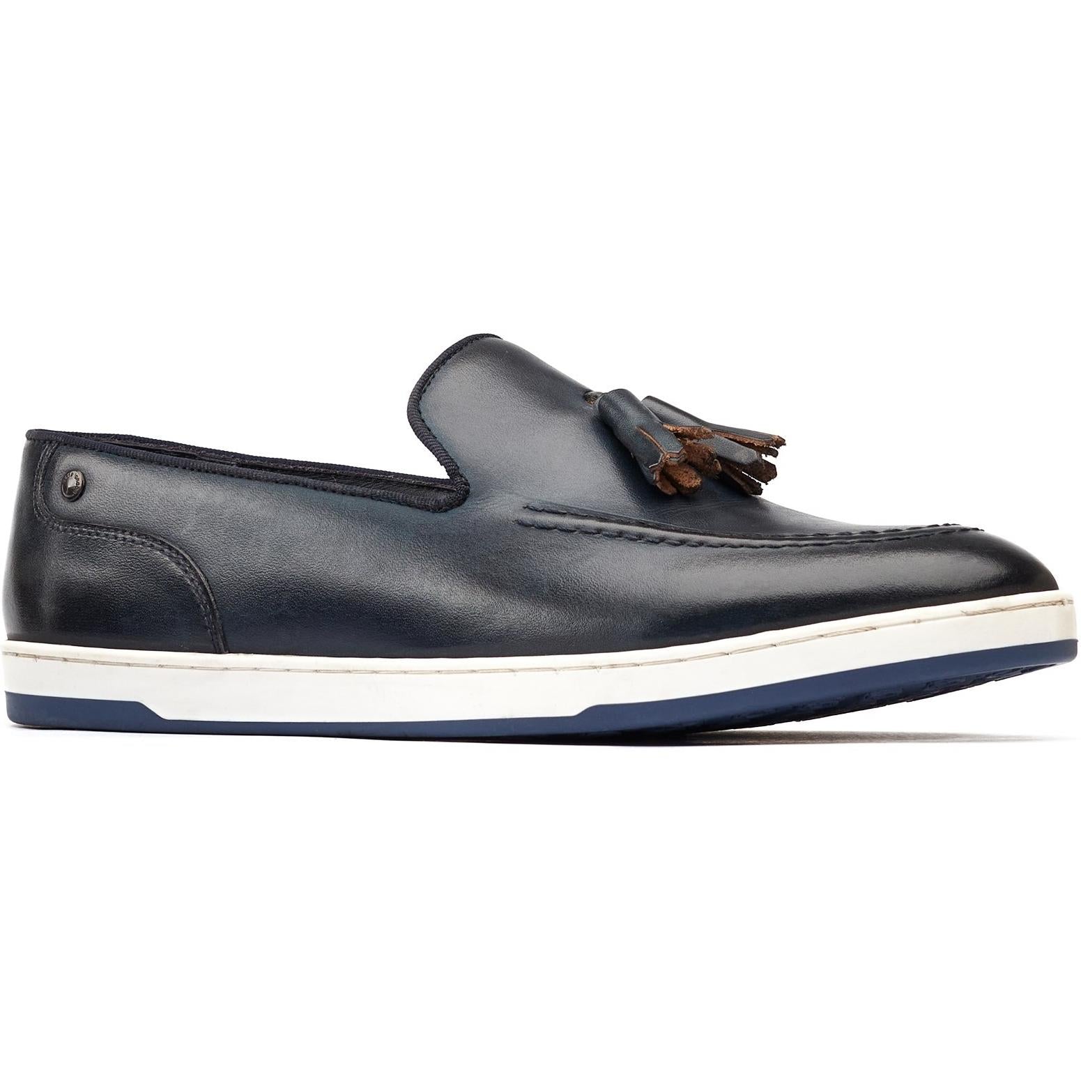 Base London Pogo Burnished Slip On Loafer Shoes