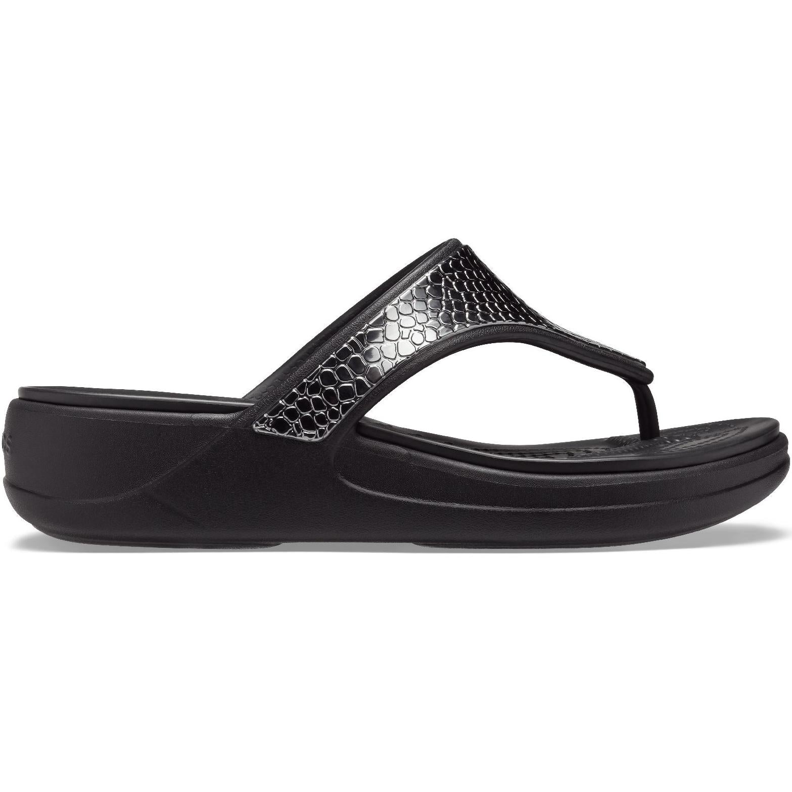 Crocs Monterey Metallic Wedge Flip Sandals