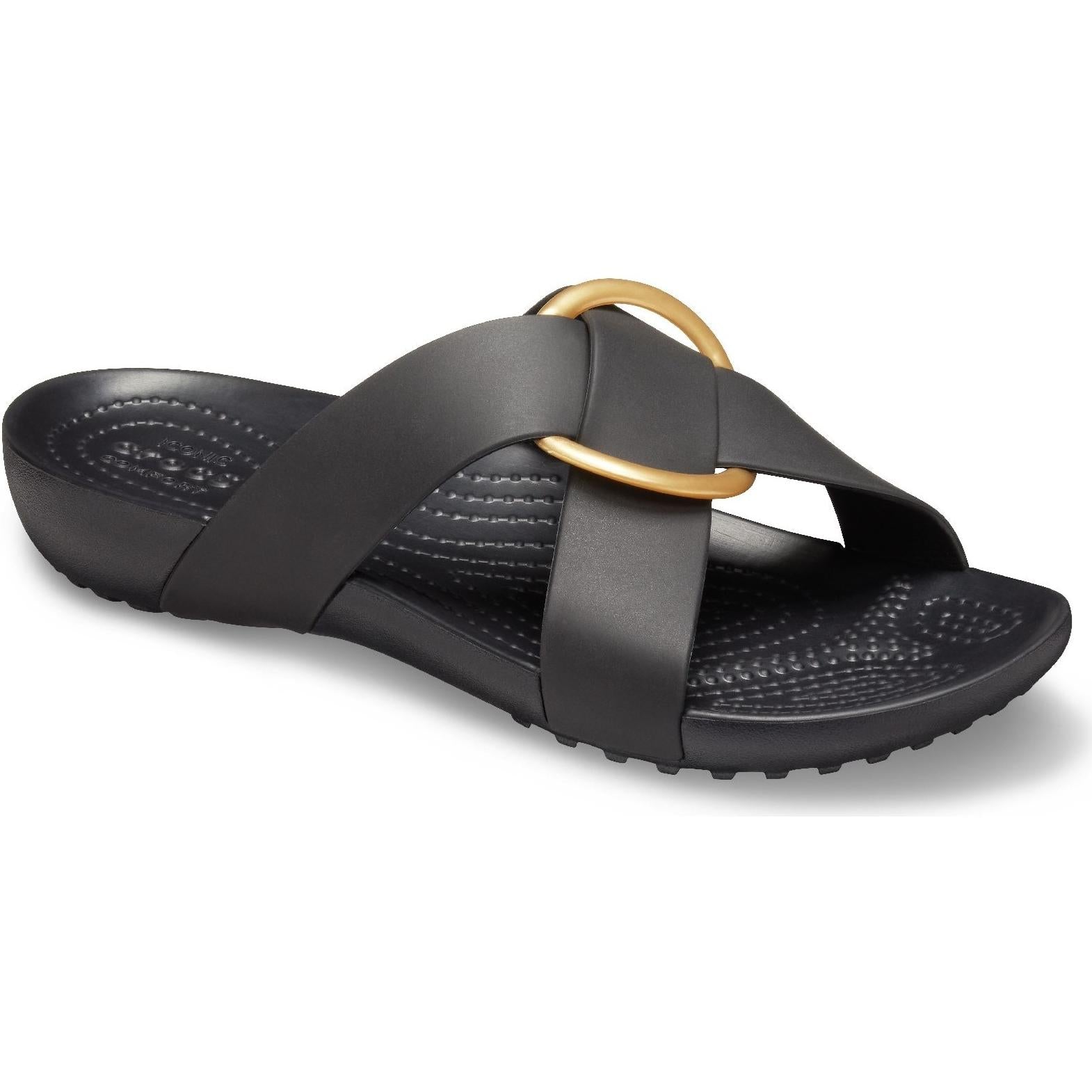 Crocs Serena Cross Band Slide Sandals