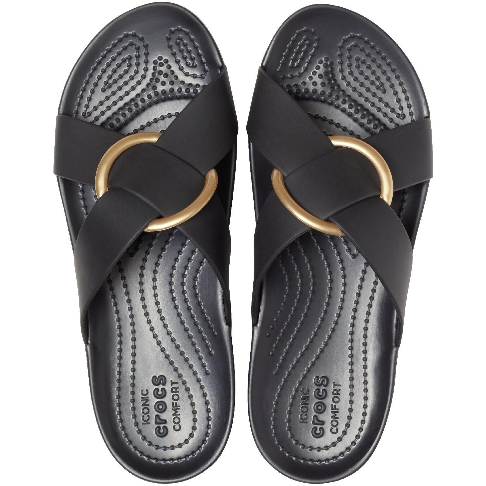 Crocs Serena Cross Band Slide Sandals