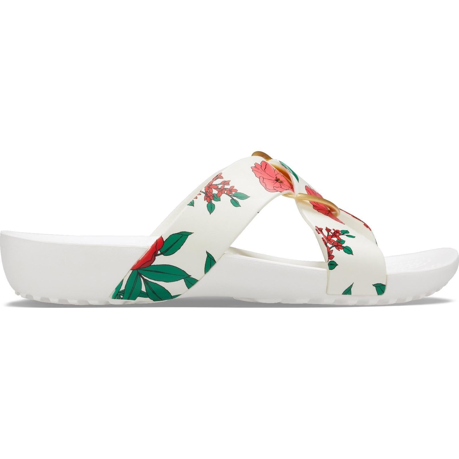 Crocs Serena Cross Band Printed Slide Sandals