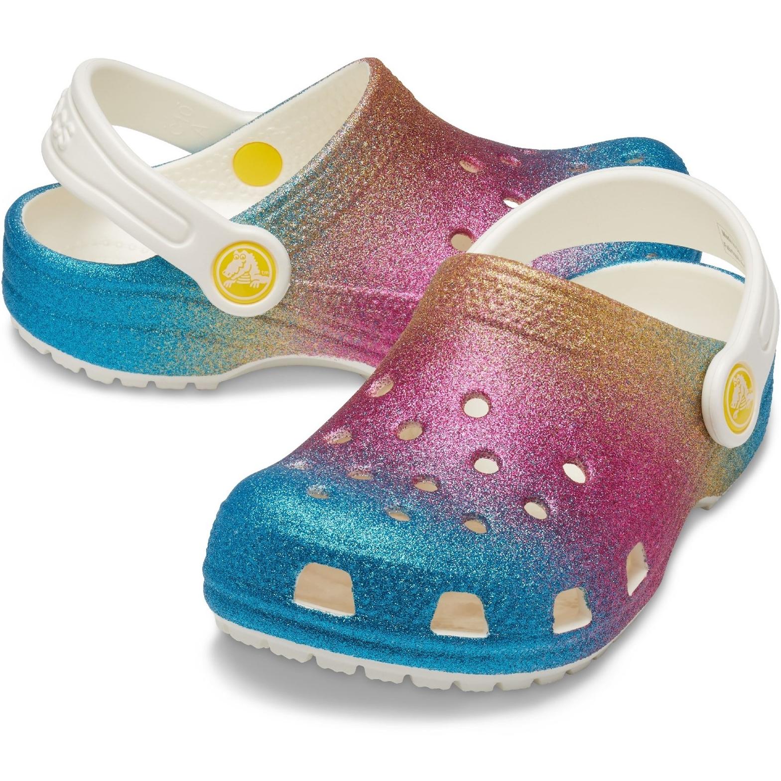 Crocs Kids Ombre Glitter Classic Clog Shoes