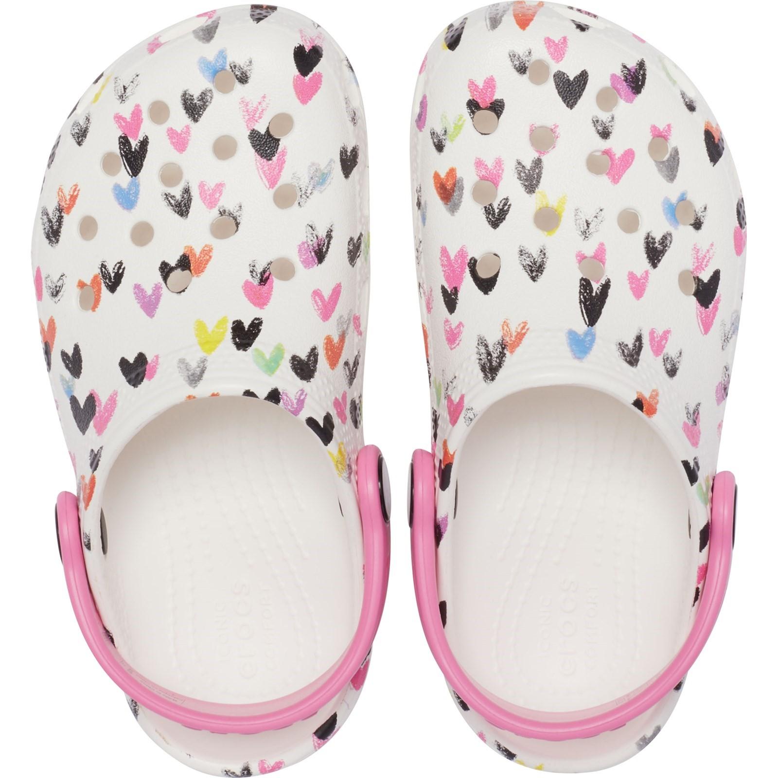 Crocs Classic Heart Print Clog Sandals