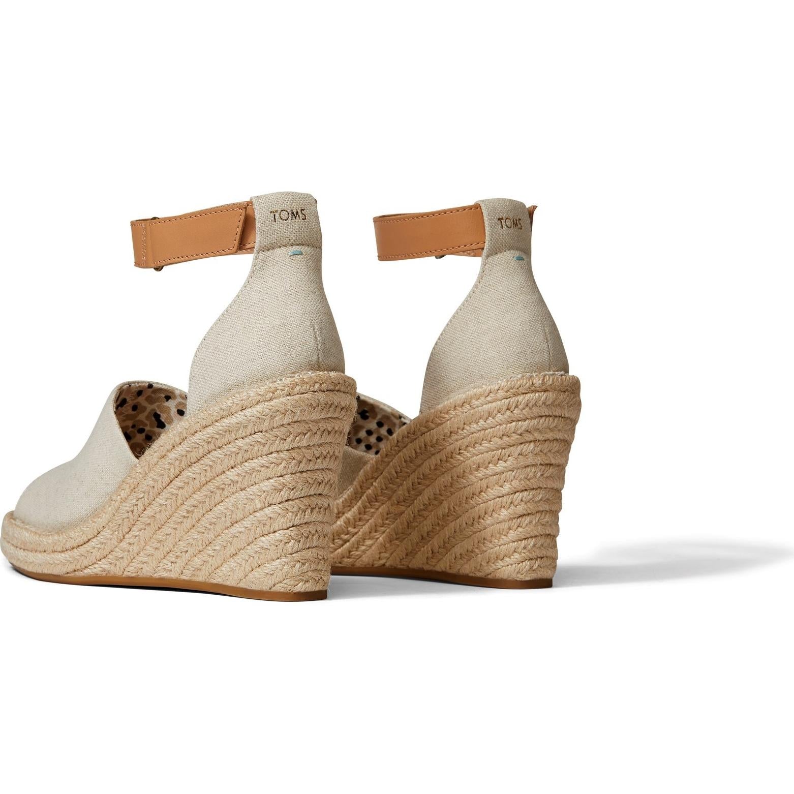 Toms Marisol Natural Oxford/Leather Wedge Sandals