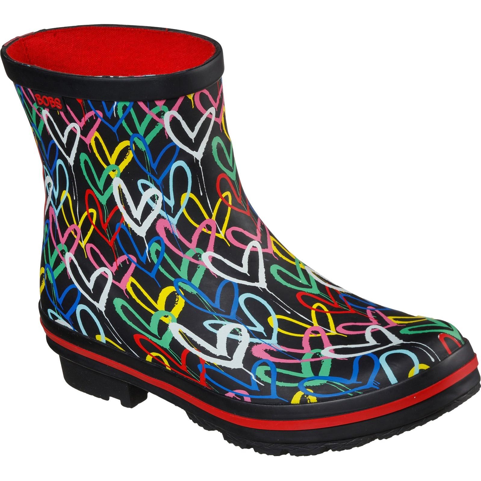 Skechers Rain Check Raining Love Patterned Wellingtons Boots