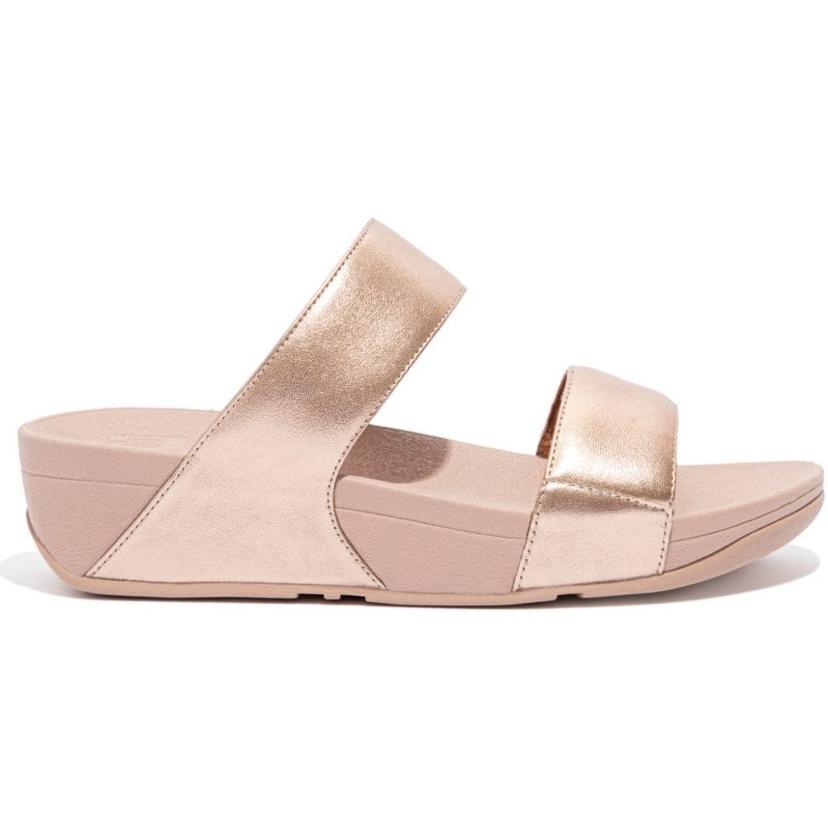 Fitflop Lulu Metallic Leather Slides Sandals