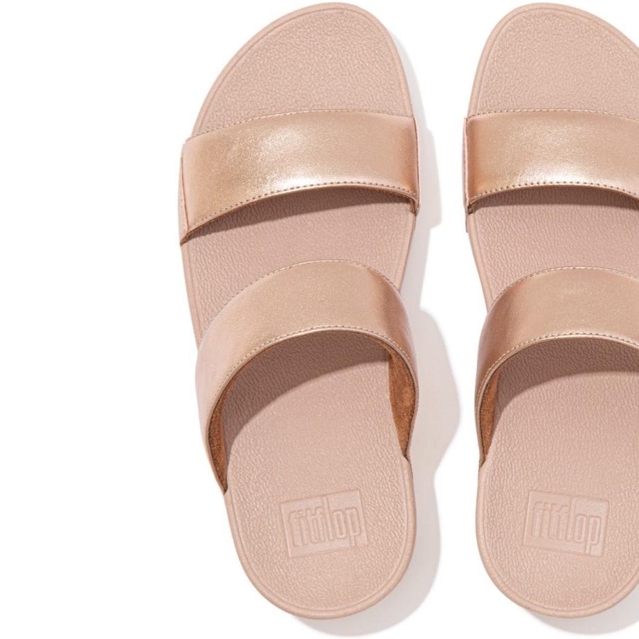 Fitflop Lulu Metallic Leather Slides Sandals