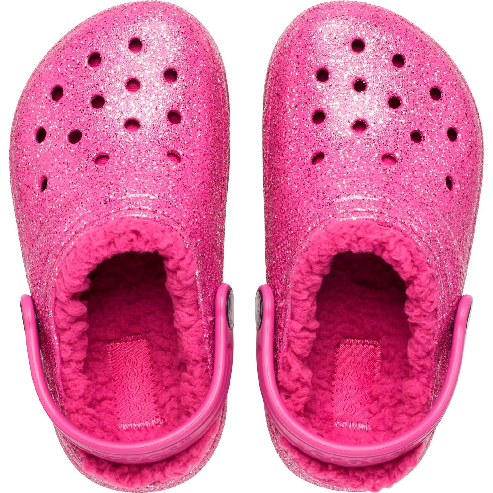 Crocs Toddlers' Classic Glitter Lined Clog Sandals