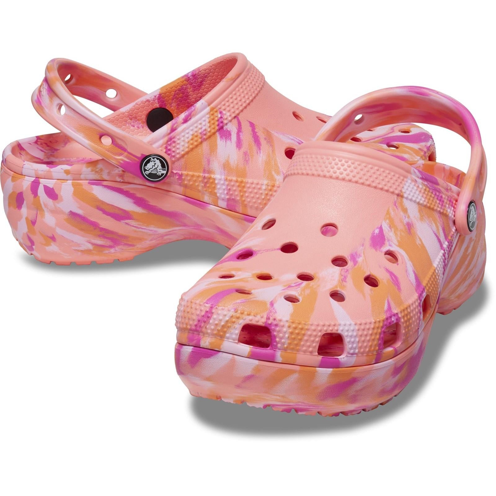 Crocs Classic Platform Marbled Clog Sandals